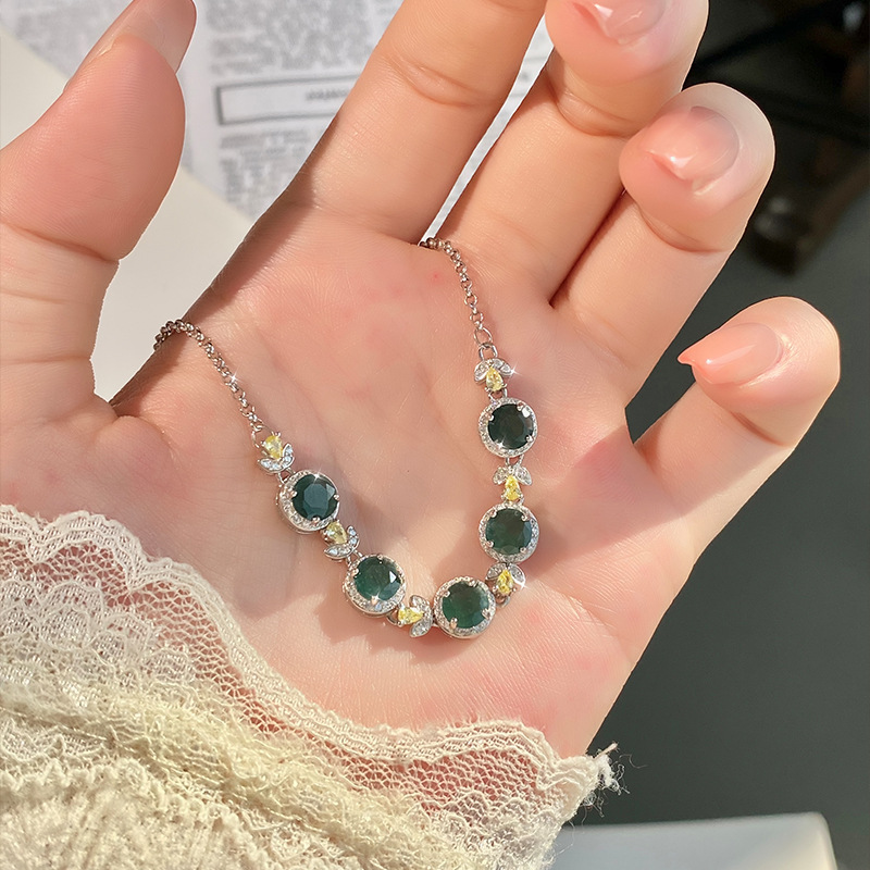 Nueva joyería de jade de agua azul natural china s925 pulsera de plata esterlina mujer nuevo material peligroso diseño avanzado sentido no se desvanece