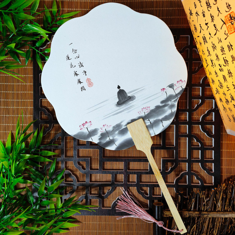宣紙団扇環境保護カード扇風機来図制作印刷観光スポット会社活動広告扇風機卸売り|undefined