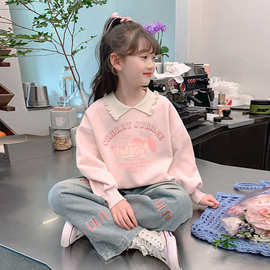儿童装洋气春秋款秋季潮学生甜美可爱卫衣新款秋装套头中大童上衣