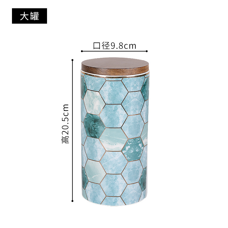Luz de lujo creativo hogar sellado tarro cocina granos de almacenamiento tarro de almacenamiento de cerámica tarro de té tarro decorativo