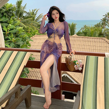 游泳衣女2025年新款分体四件套胖mm大码遮肉显瘦韩国ins风泡温泉