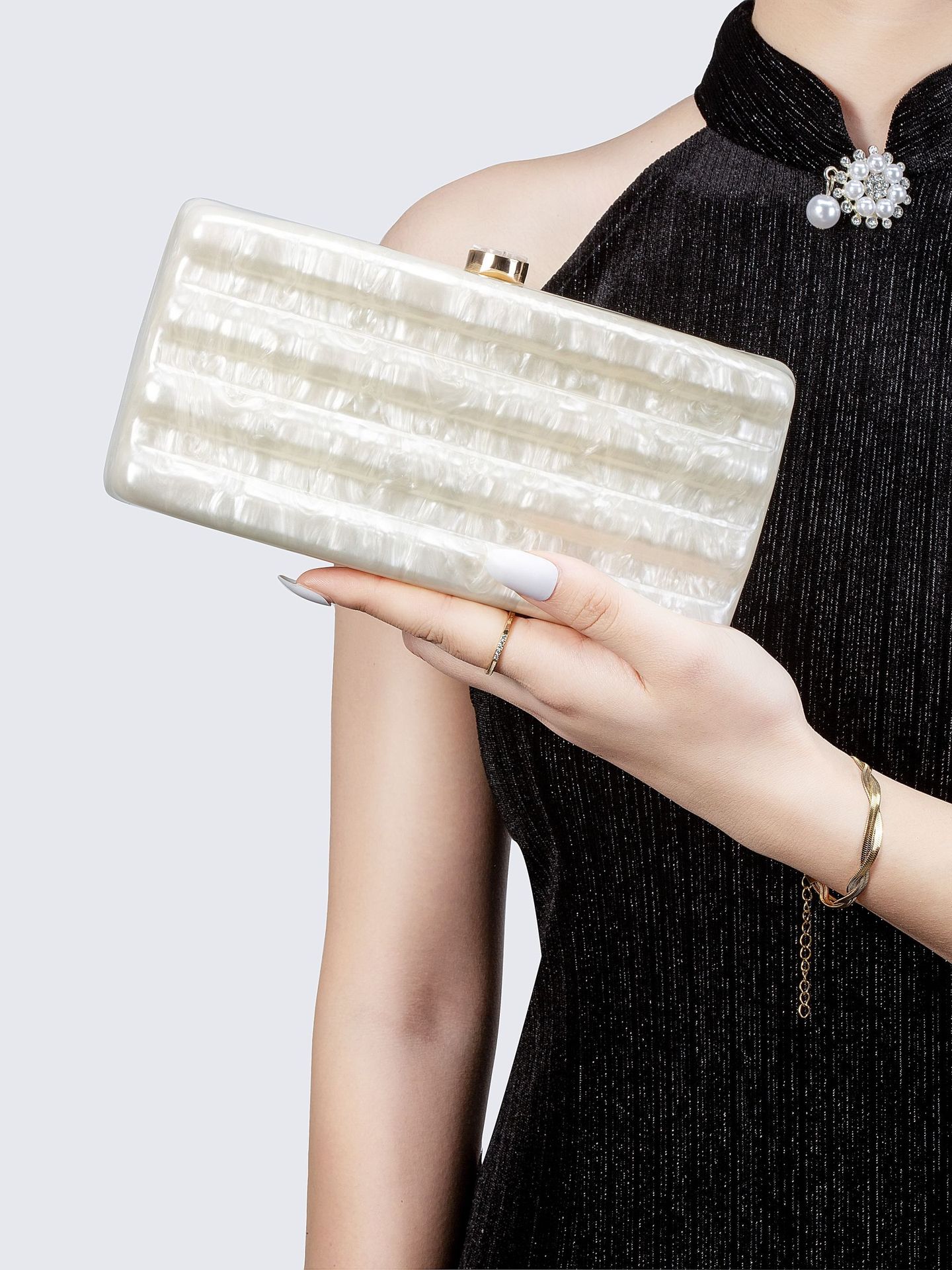 Women's Gender Elegant, Streetwear Style Square Shape Arylic Solid Color Square Evening Bags