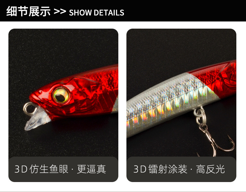 Shallow Diving Minnow Lures Sinking Hard Baits Fresh Water Bass Swimbait Tackle Gear