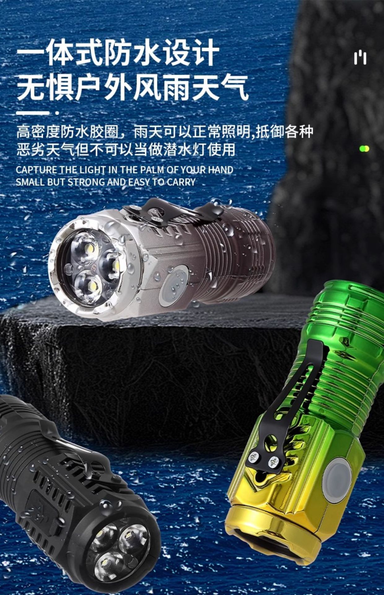 Flashlight with Strong Light, Rechargeable, Ultra-Bright, Long-Lasting, Long-Range, Mini, Portable