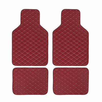 mats, foreign trade car | Universal Foot Pad - wine-red-protruding-head-four-piece-set