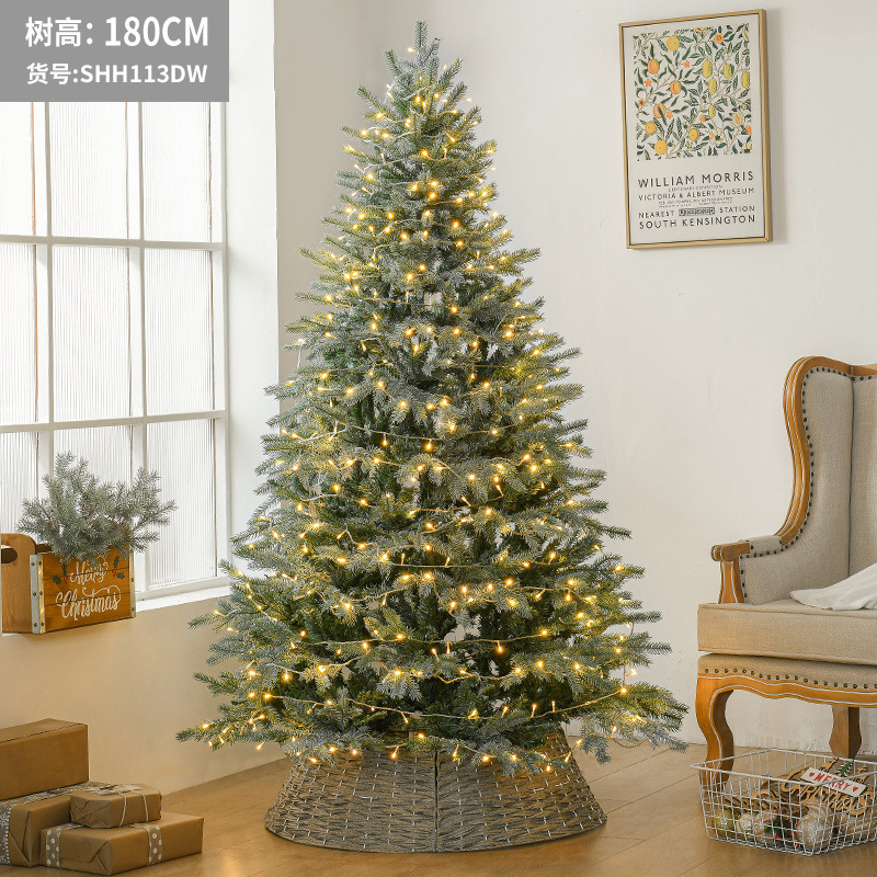 Árbol de Navidad de lujo con pulverización de polvo blanco y de colores, 1,8 metros, gran decoración para centros comerciales, hoteles y escaparates.