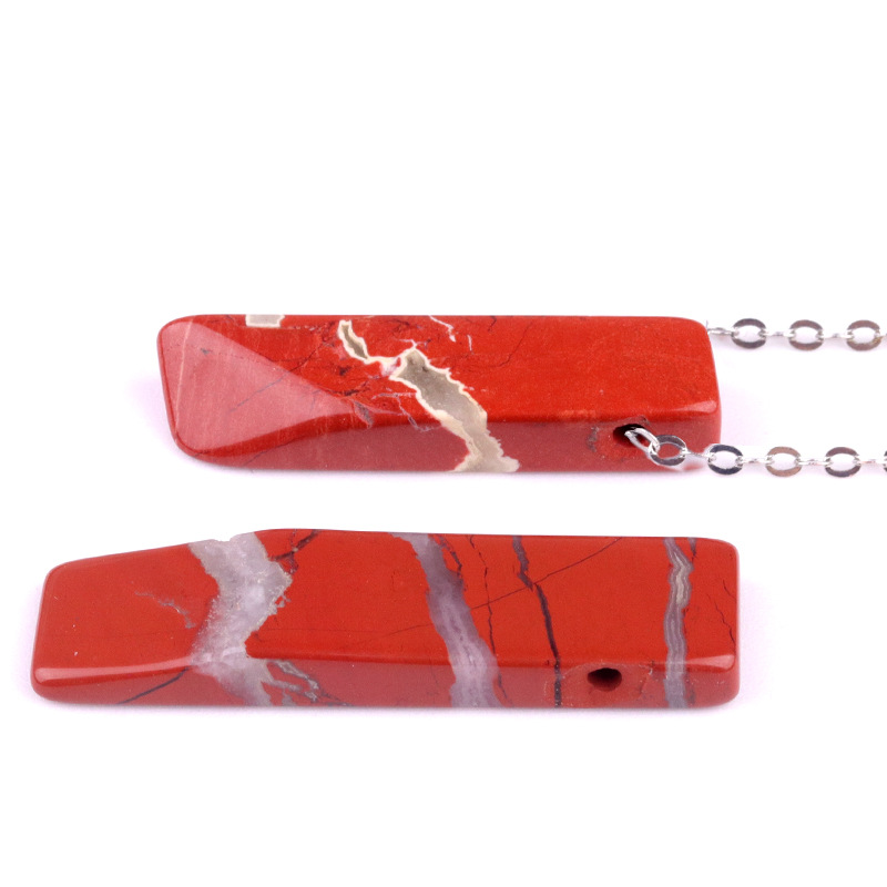 1213-natural cristal ágata irregular collar largo plano con forma colgante largo Amazon Live supply