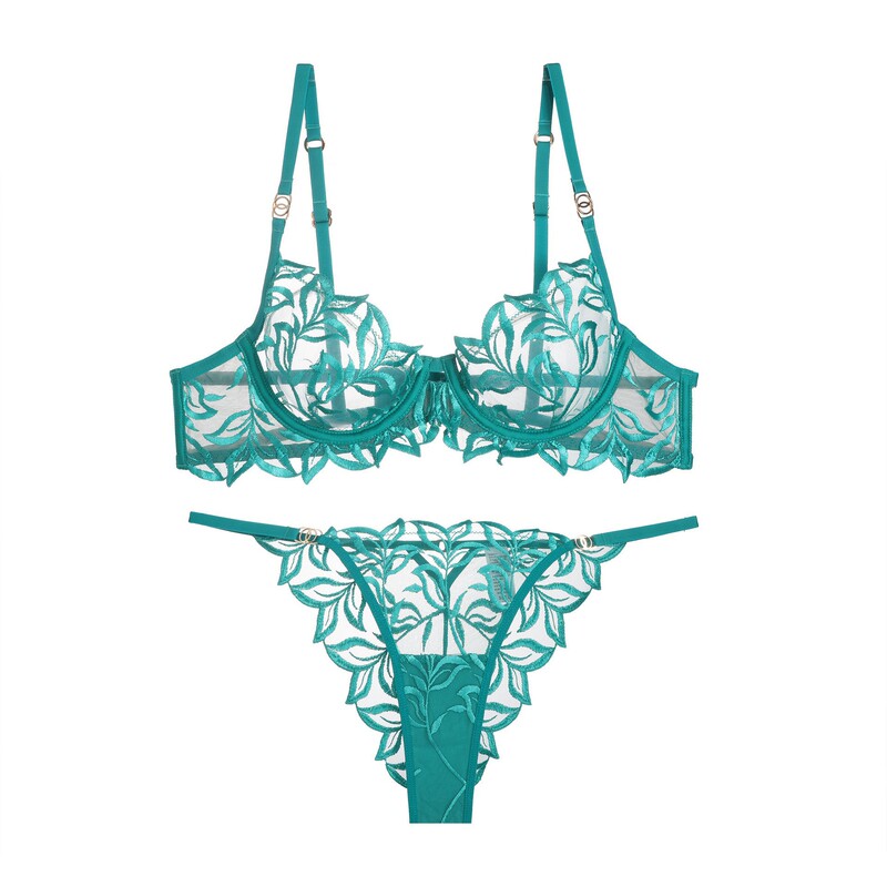 French style underwear women's sexy sexy embroidered lace bra underwear suit big chest small anti-sagging underwear bra