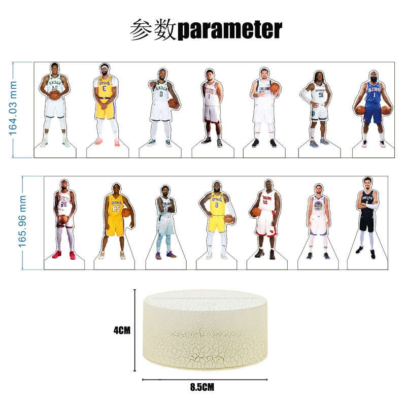 Пограничная NBA06 американская звезда баскетбола Кобе Карри спортивная звезда периферия береза кукла ночник оптовая
