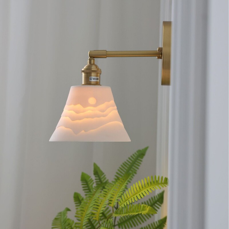 Japanese Style Retro Brass Wall Lamp Modern Nordic Bedside Mural Simple Bathroom Bathroom Mirror Front Lamp