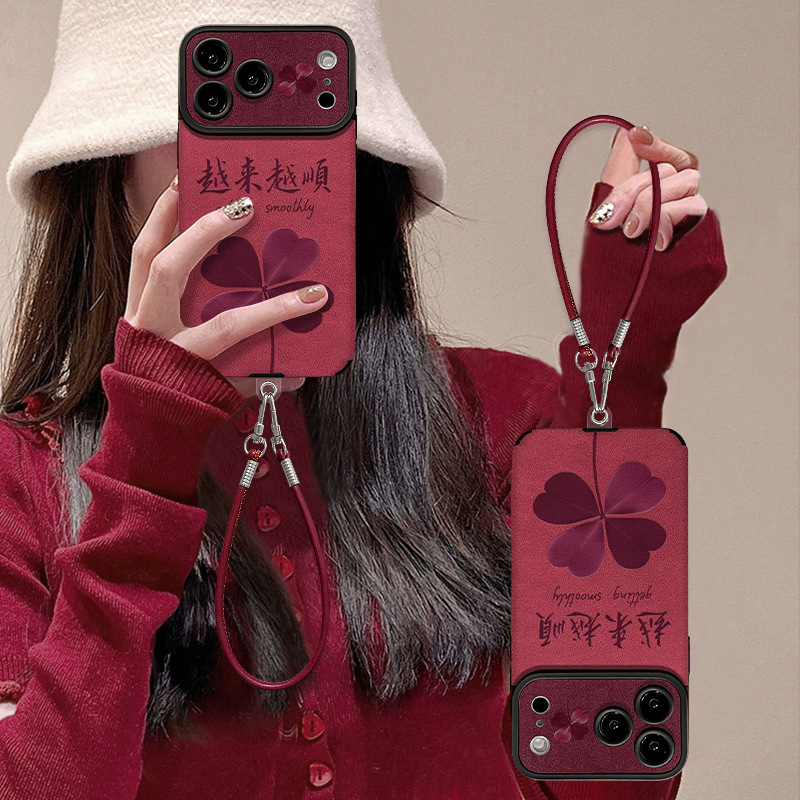 Increasingly popular lanyard phone case for Apple 18pm, iPhone 17, Chinese style, new women's model, 14 silicone, 15 outer