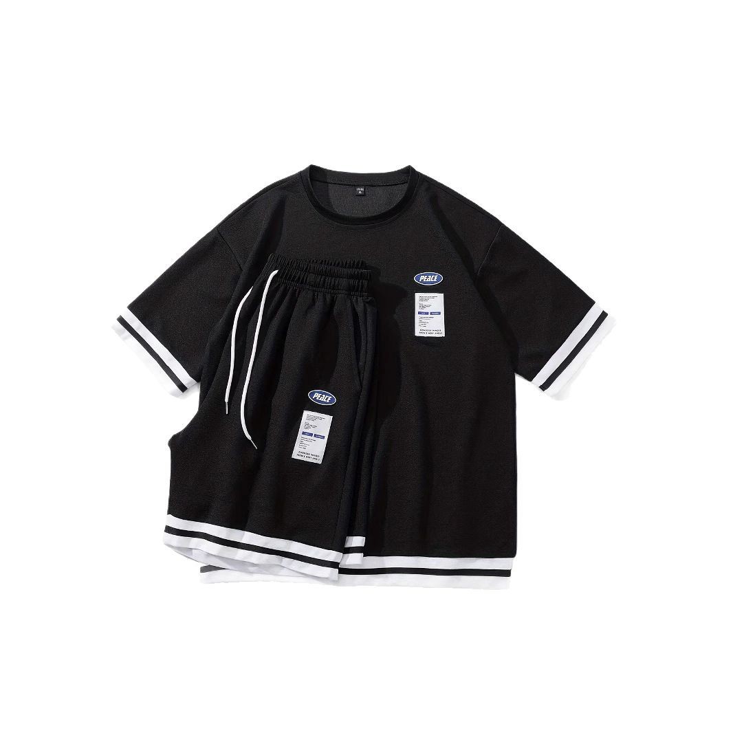 [Cross-border] 2025 Summer New high quality Port Style Crewneck Leisure Sports suit High-end Junior Men's Wear