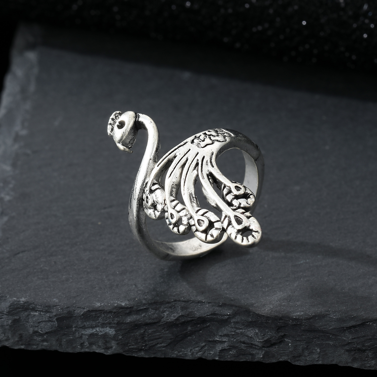 European And American Retro Animal Snake Owl Ring display picture 2