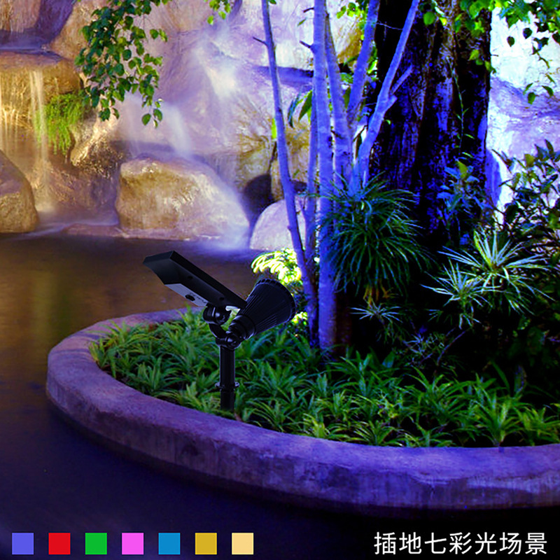Transfronterizos luz solar al aire libre patio césped lámpara de suelo enchufado villa jardín LED colorido paisaje iluminado árbol lámpara de protección