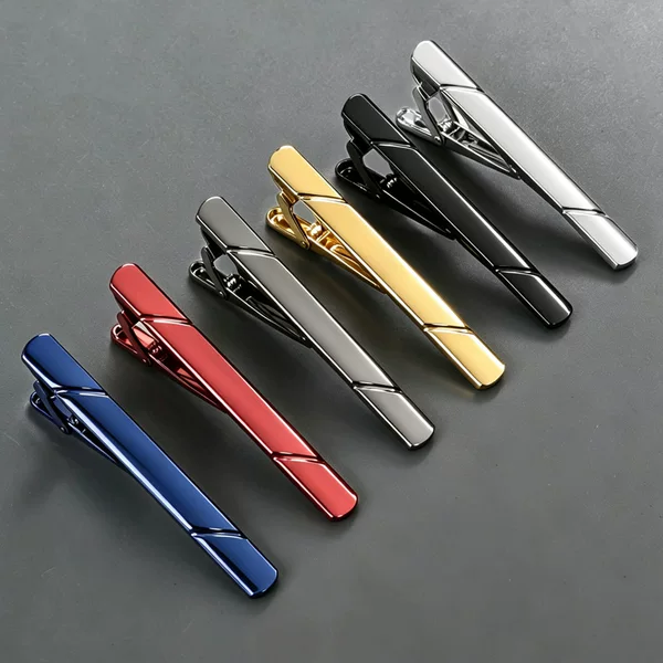 Amazon Cross-Border New Glossy Tie Clip Set for Men's Business Suits, Simple Twill Shirt Tie Clip Wholesale