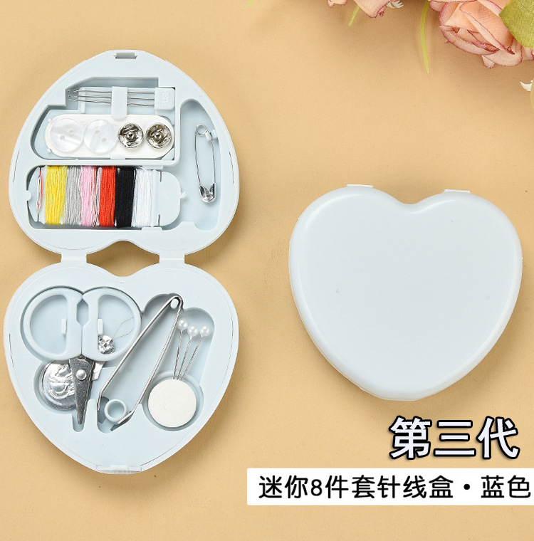 Viaje portátil Mini caja de costura Hotel dormitorio estudiante hecho a mano DIY herramienta de costura pequeño kit de costura