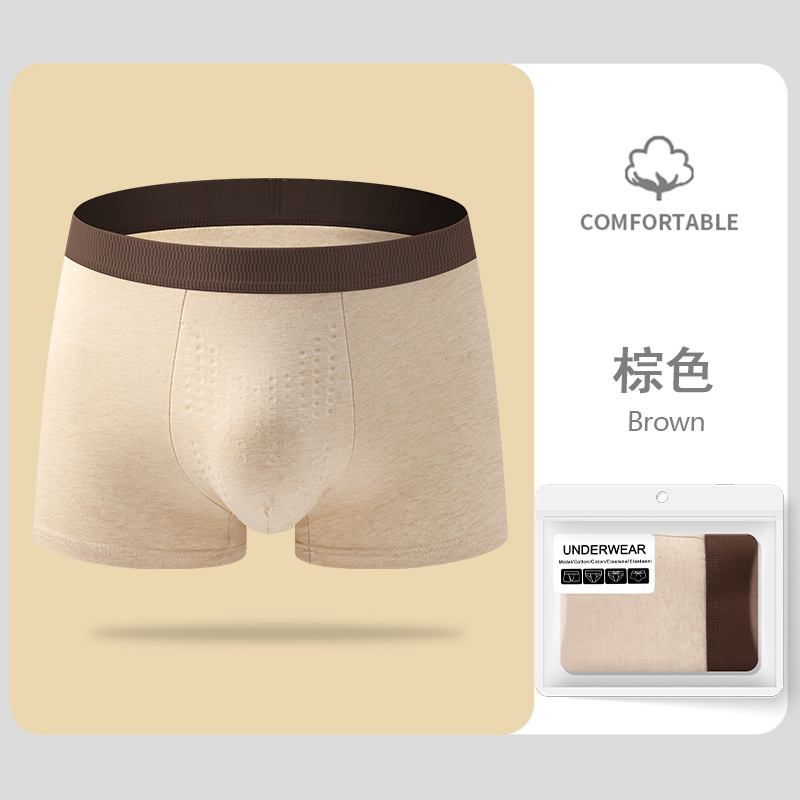 Cordyceps masaje entrepierna despierta pantalones de algodón de color para hombres pantalones de ángulo plano de algodón transpirables grandes pantalones cortos de cuatro ángulos al por mayor