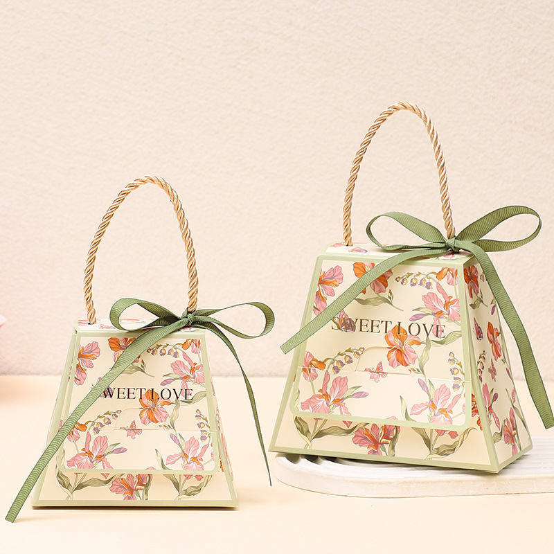 Caja de dulces de boda regalo de mano caja de dulces avanzada caja de dulces de lujo ligero caja de dulces de compromiso caja de dulces de boda portátil boda de dulces