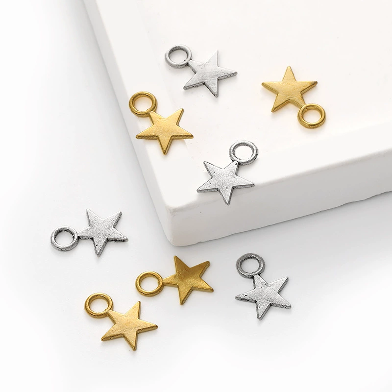 Заводская прямая продажа ювелирных аксессуаров из цинкового сплава в ретро стиле, подвеска-звезда, DIY, A800665
