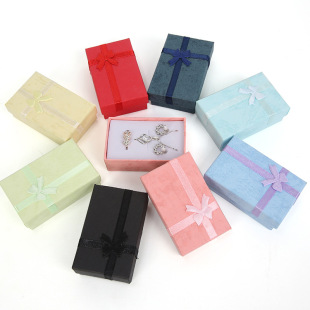 Factory in stock 5*8 heaven and earth cover cloud bow jewelry packaging box ring necklace box jewelry gift box