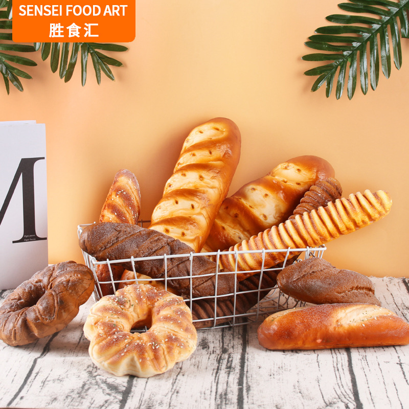 Entrega de una sola pieza PU falso pan decoración de la boda modelo de decoración de la habitación accesorios largo francés palo modelo de simulación de pan