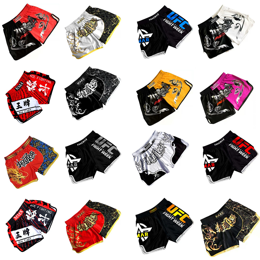 Wholesale Sports Functional Boxing and Fighting Training Shorts Sanda Suit Training Fighting Shorts Men and Women Splicing Style