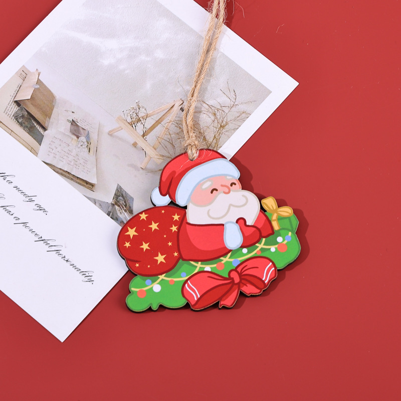 木製クリスマスツリーペンダントクリエイティブホーム手描き装飾クリスマス要素 diy 空白胚ペンダント小さな木片|undefined
