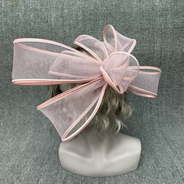 Amazon's Hottest Oversized Mesh Headdress European and American Jockey Club Hat Bridal Head Flower Style Catwalk Hair Accessories White