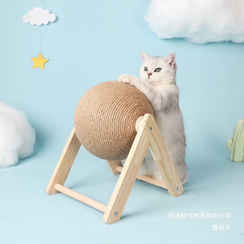 猫抓板猫玩具木质猫抓球兔子磨爪麻绳绳猫爬架耐用猫抓柱