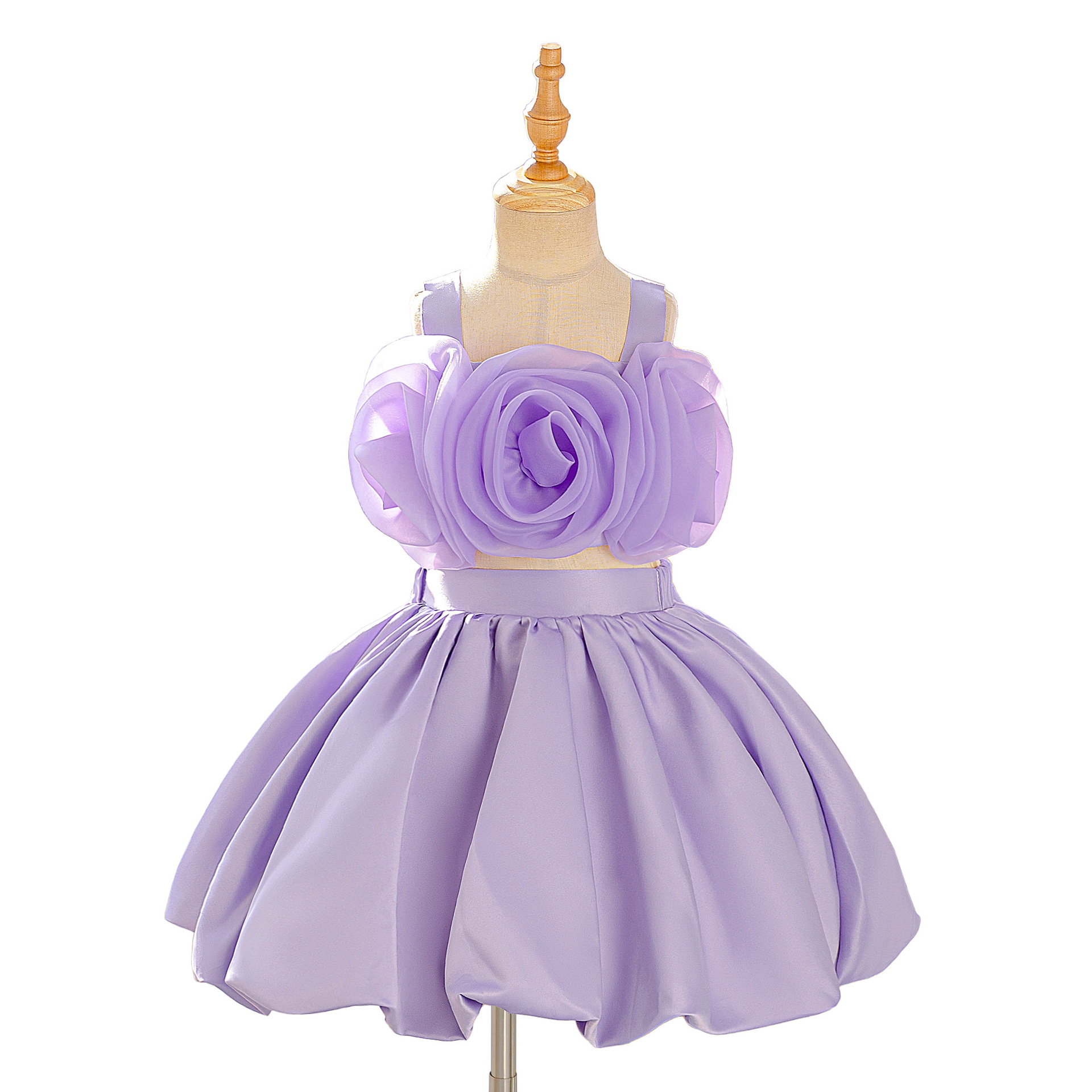 2026 vestidos de niñas dos piezas con flores estereoscópicas floral floreciente vestido de noche de primavera vestido de princesa