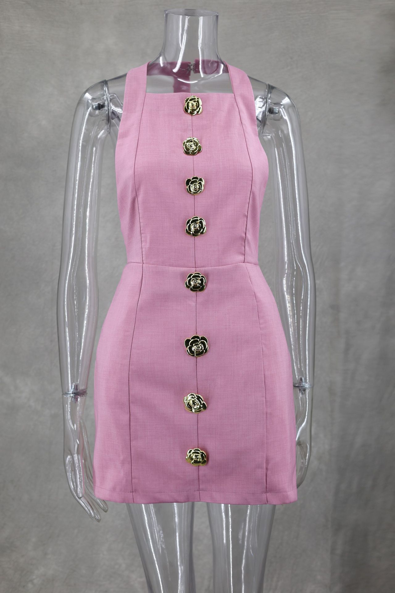 245g Weight Above Knee Dress Length Type Sleeveless Sleeve Length Regular Dress Dresses Type Polyester Fabric Type High Waist Waist Line Holiday, Daily Occasion Round Neck Neckline Regular Fit Fit Type Solid Color, Flower Pattern Summer Season Women's Gender Streetwear Style Wholesale Women's Streetwear Solid Color Flower Holiday Daily Round Neck Sleeveless Regular Dress 无