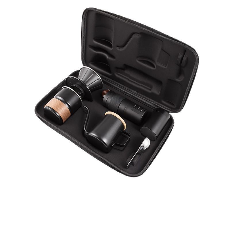 Café hecho a mano Juego de café hecho a mano Camping portátil Juego de café hecho a mano Caja de regalo Introducción a los utensilios de café para el hogar