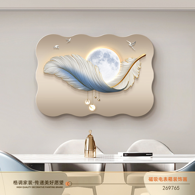 奶油风电表箱装饰画免打孔磁吸配电箱电闸箱遮挡挂画新款遮丑墙画|undefined