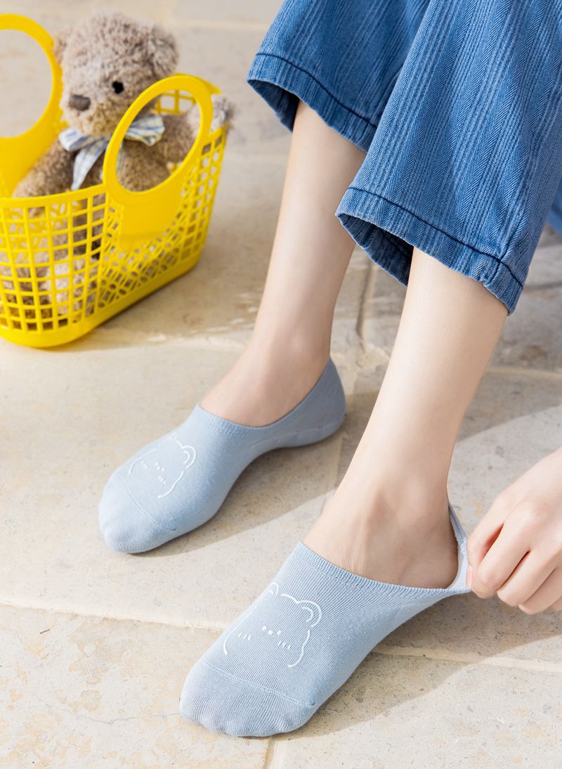 Frau Einfacher Stil Tragen Baumwolle Drucken Ankle Socken Ein Paar display picture 1