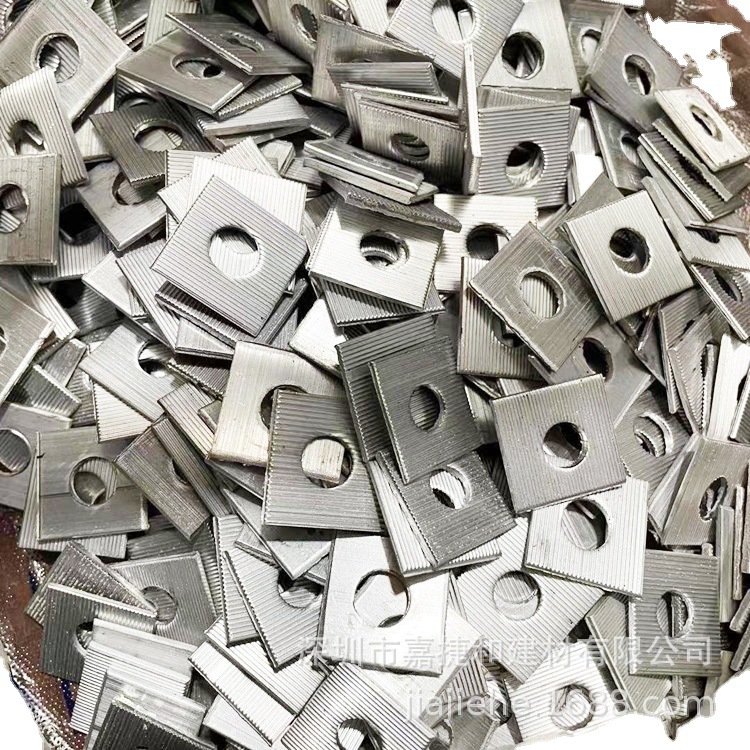 铝合金止滑方垫片批发3x25x25mm方形铝挂带齿幕墙防滑铝垫片现货