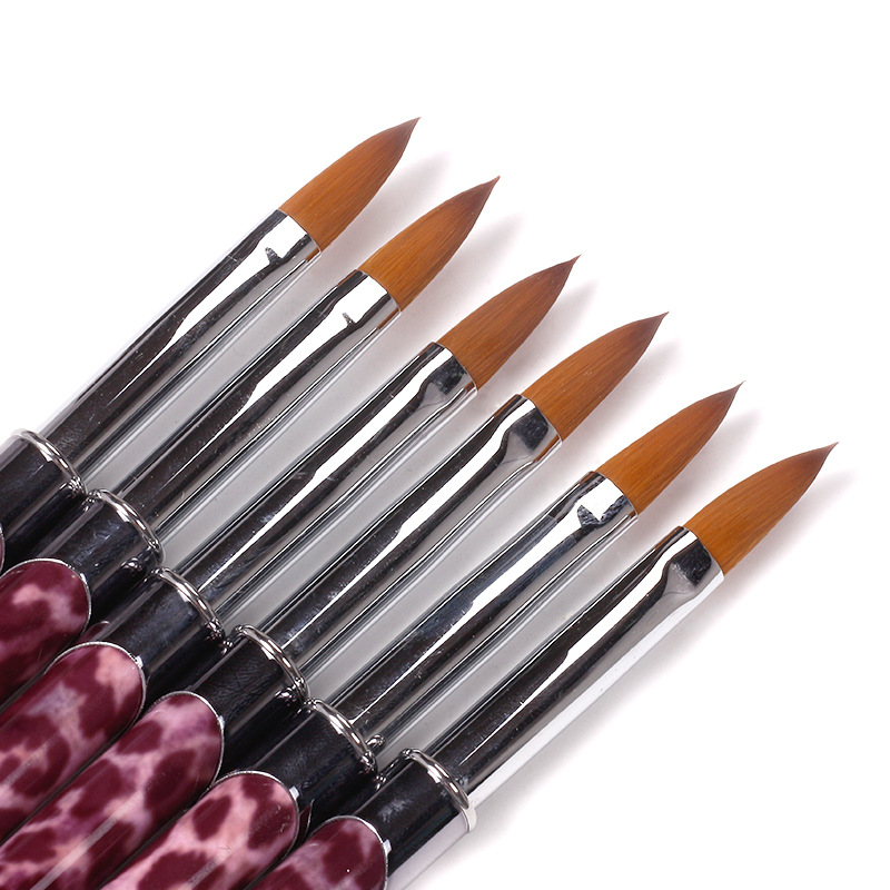 Bolígrafo de cristal con estampado de leopardo de arte de uñas explosivo transfronterizo, portalápices de metal con tapa, bolígrafo tallado de cristal, cepillo especial para salón de uñas