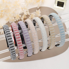 外貿時尚水鑽皓石頭箍高級感高顱頂發卡頭箍閃亮頭箍髮飾廠家批發