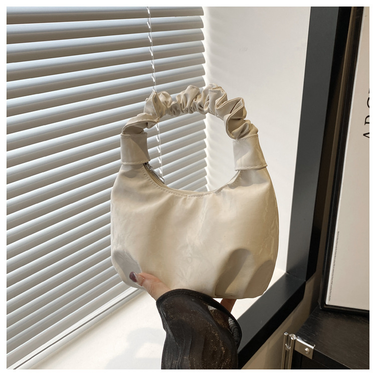 2024 Autumn/Winter ins solid-color stylish handbag with underarm pleats, a gentle Korean-style single-shoulder bag for women undefined