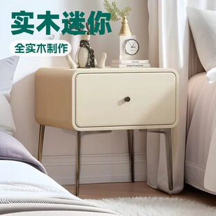 Solid wood bedside table bedroom home bedside table Italian-style one-pump suspension ins. Simple Modern Style Storage Cabinet