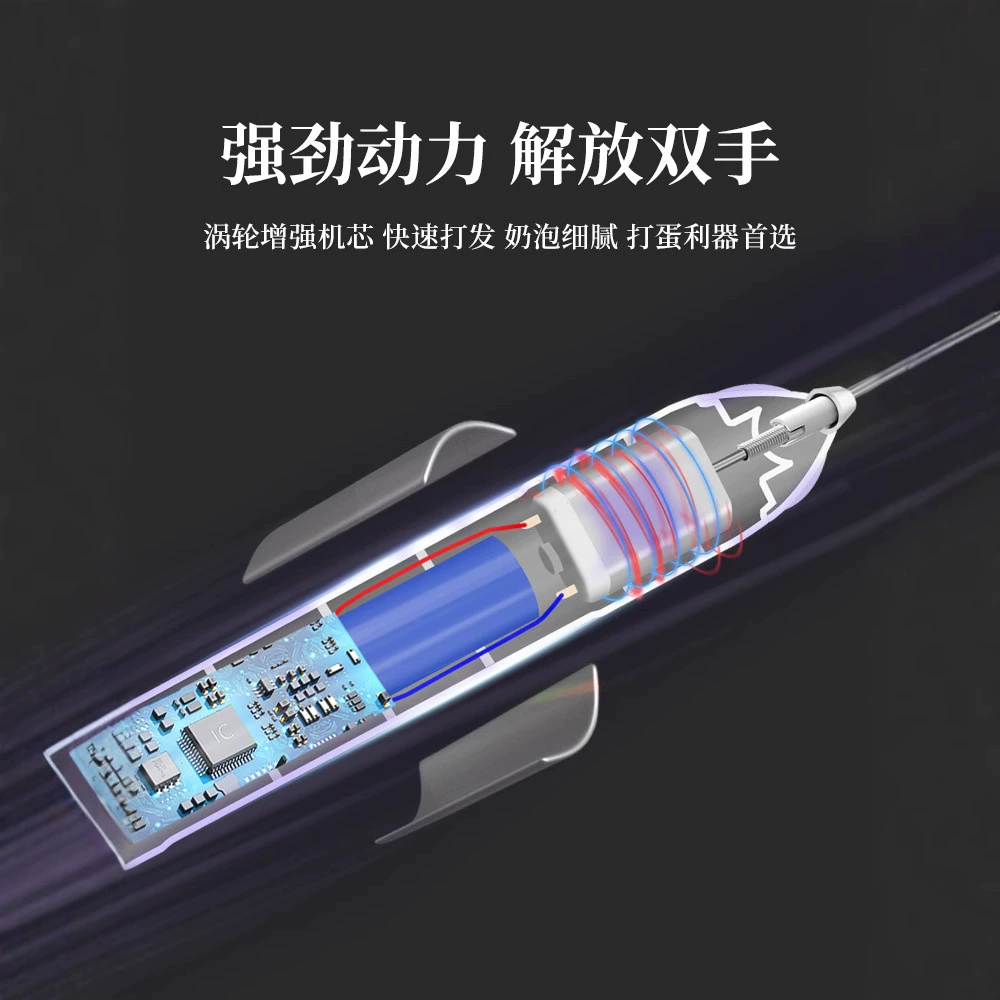 Ручной электрический вспениватель молока, USB-зарядка, двойная насадка и 3 скорости