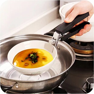 Tiankun Kitchenware Basin Clip Stainless Steel Chuck Not Easy to Hot Clip Bowl Clip Bowl Tacker Black Handle