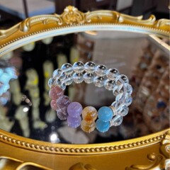 東海ナチュラルホワイトクリスタルビーズブレスレットガールズマルチジュエリーブレスレット卸売アクアマリンアメジストハイエンドジュエリー