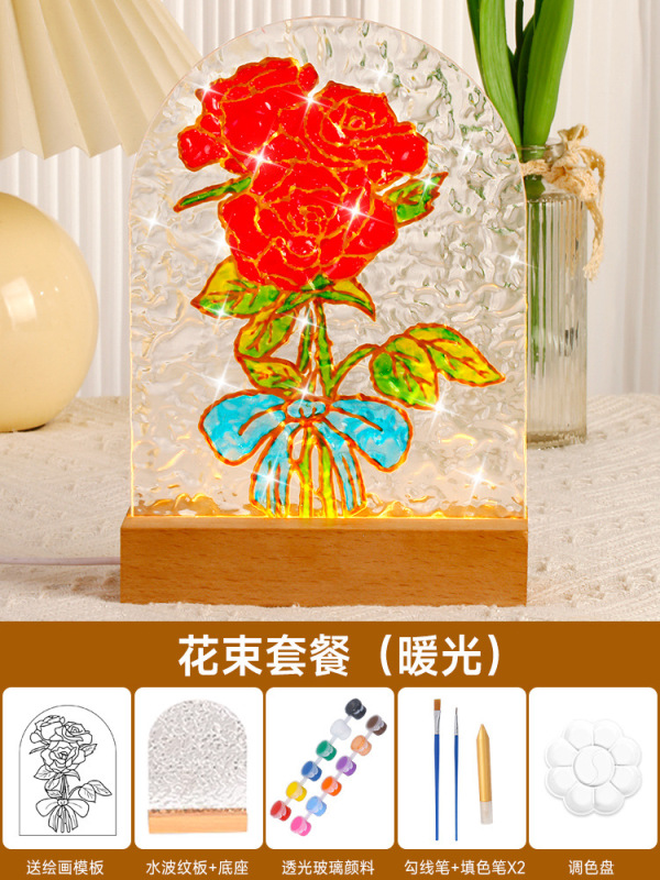 建国記念日手作りDIYガラス絵画ナイトライト手描き素材パッケージ愛国テーマイベント絵画クリエイティブギフト|undefined