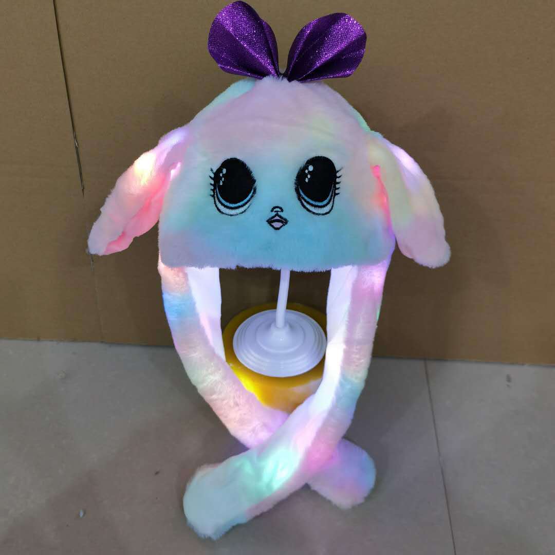 Gorro de Conejo Luminoso con Orejas Móviles, Gorro Inflable, Juguete de Peluche para Niños, Gran Venta en Existencia