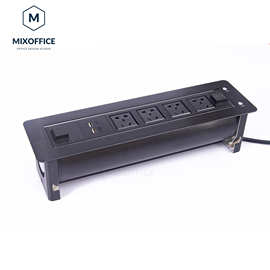 一体电动翻转桌面插座线盒家具五金配件欧标HDMI防夹手广州厂家