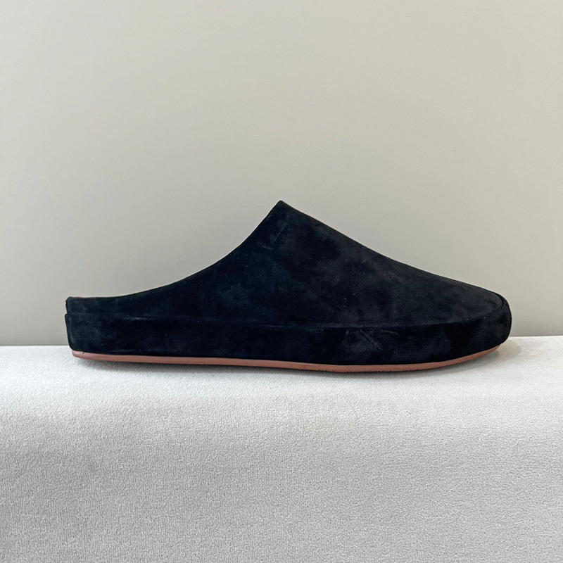 Foreign Trade Cross-border High-end Baotou Slippers Wind Suede Thick Slippers Spring and Summer Muller Shoes Half-support Leather Lazy Shoes