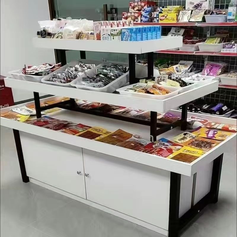 展示台化妆品堆头中岛展示柜饰品展示柜三层超市货架促销展示架|undefined