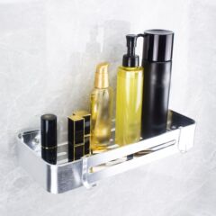 メーカー直販卸売り穴なし銀色直角四方かごトイレキッチンガード縁収納ケース棚