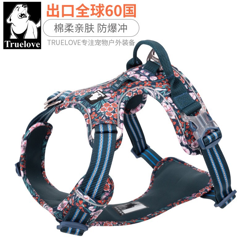Truelove mascota perro pecho Correa tracción a prueba de explosiones perforación tracción impermeable reflectante Comercio exterior transfronterizo Amazon Venta caliente