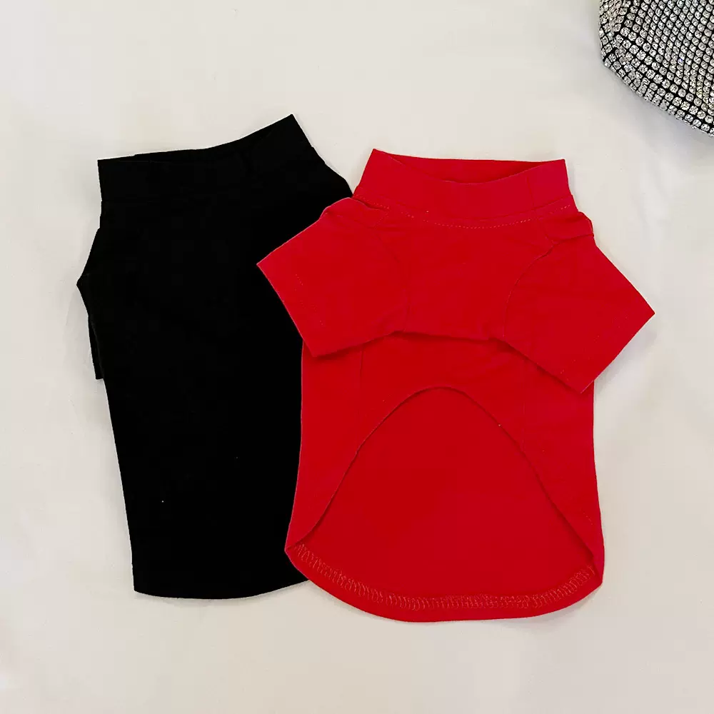 光版空白T恤批发跨境外贸宠物衣服棉狗狗衣服现货泰迪法斗衣服